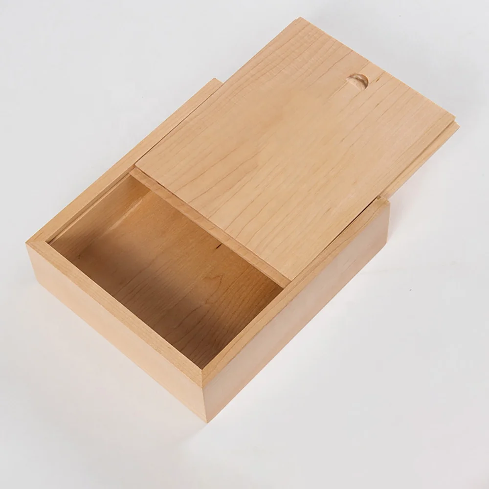 Factory Fashion Custom sliding lid maple wood