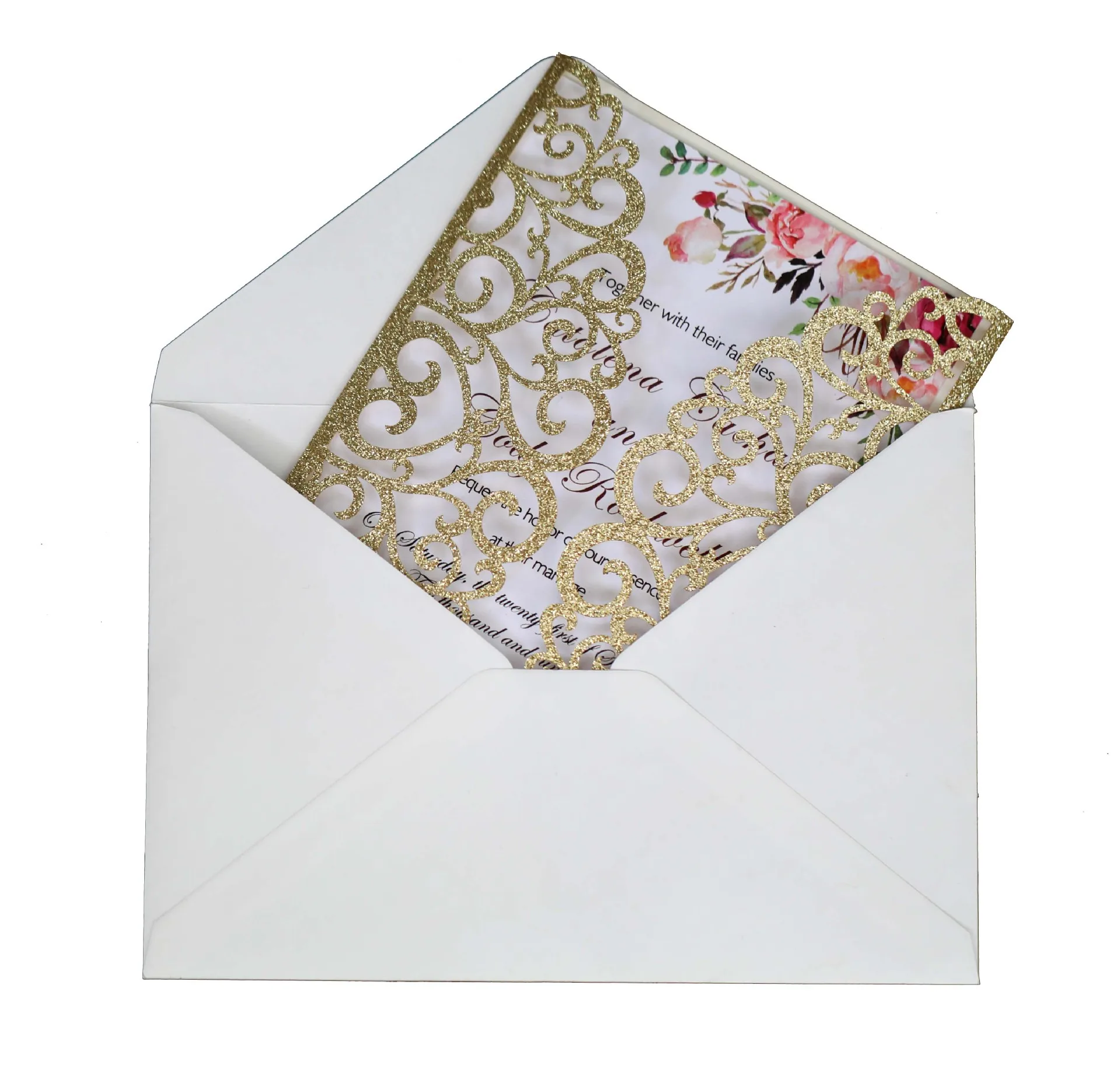 
Hot Selling Happy Anniversary 3d Laser Cut Wedding Invitation Paper Card 