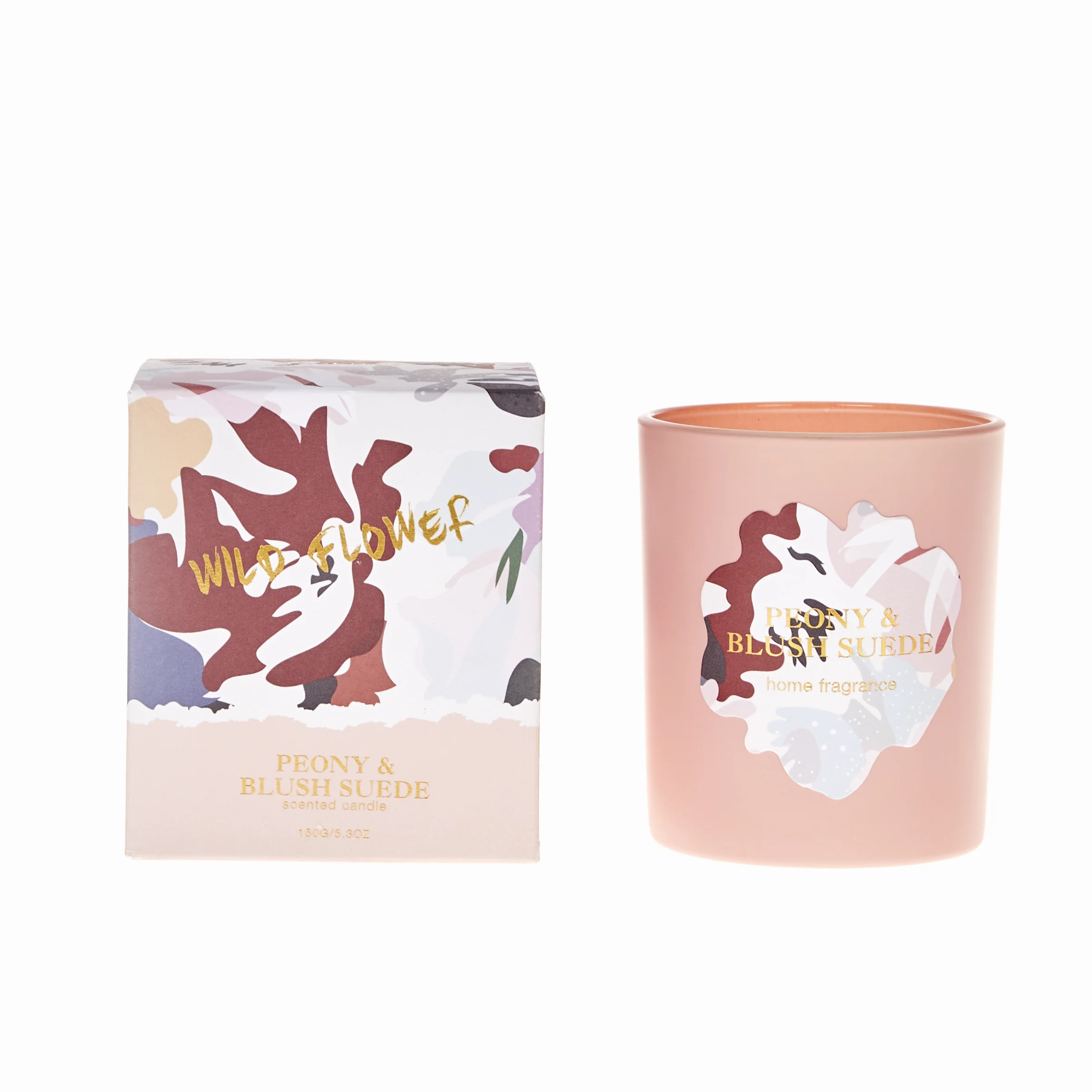 Factory Wholesale Logo Pillar Soy Wax Luxury Flowers Handmade Scented Candle
