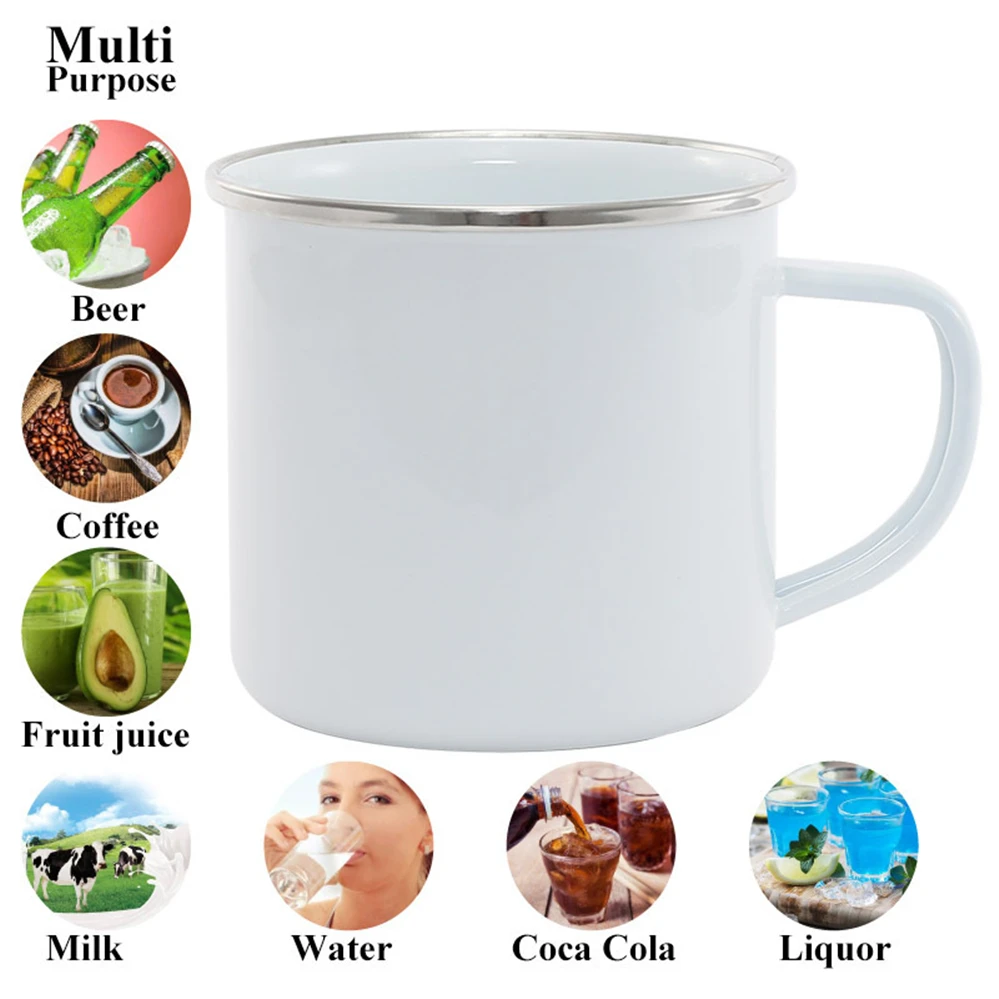 Sublimation Customized Cheap High Quality White Enamel Mug Daily Coffee Mark Enamel Cup