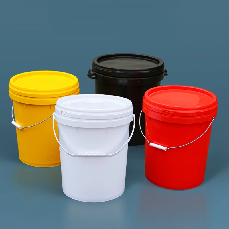 LEADLOONG -20L Round Bucket Chemical Barrel Sealed Barrel Paint Bucket with Lid Water Barrel Thickened Plastic Plastic Pail