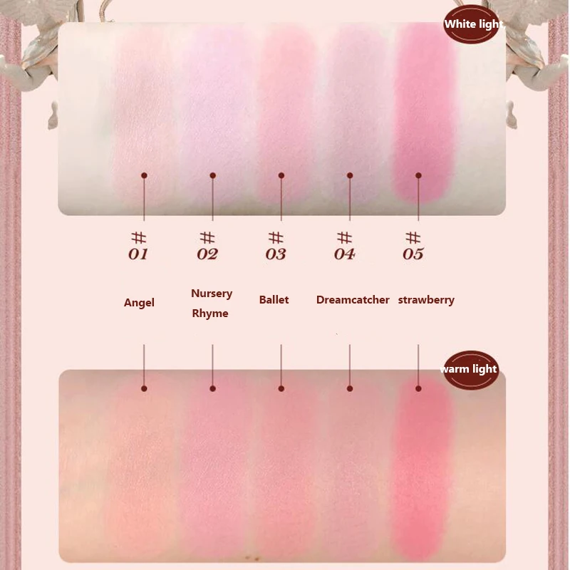 Embossed Matte Blush Pigmented Fine Powder Makeup Smooth Long-Lasting All Day Face Enhancing Makeup Color Private Label