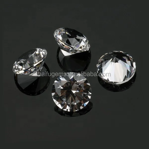 Wholesale Factory price #12 Faceted gemstone Round loose White sapphire synthetic corundum for Necklaces