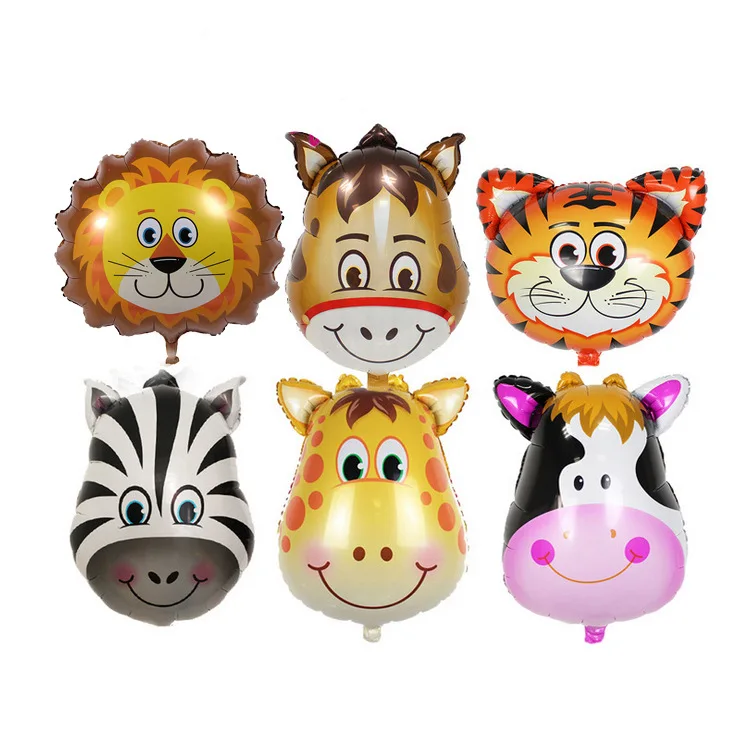 Elephant Tiger Kids Gift Theme Birthday Party Decorations Giant Zoo Animal Balloons Kit Jungle Safari Animals Balloons