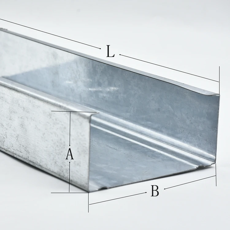 Light Steel Keel Drywall Gypsum board steel profiles frame metal stud for partition systems U channel