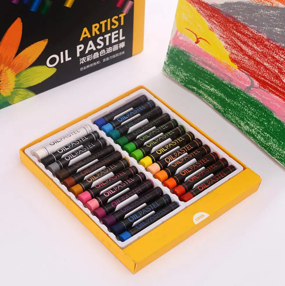 Wholesale Multi-Color 24Color Student Crayons Oil Pastel Crayons