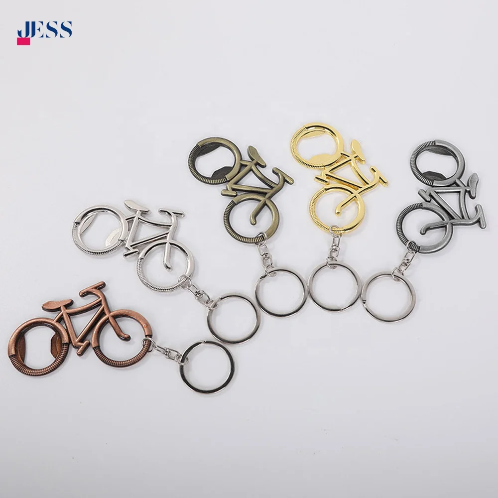 New Personality Bicycle Shape Metal Bottle Opener Keychain Custom Logo Keyring