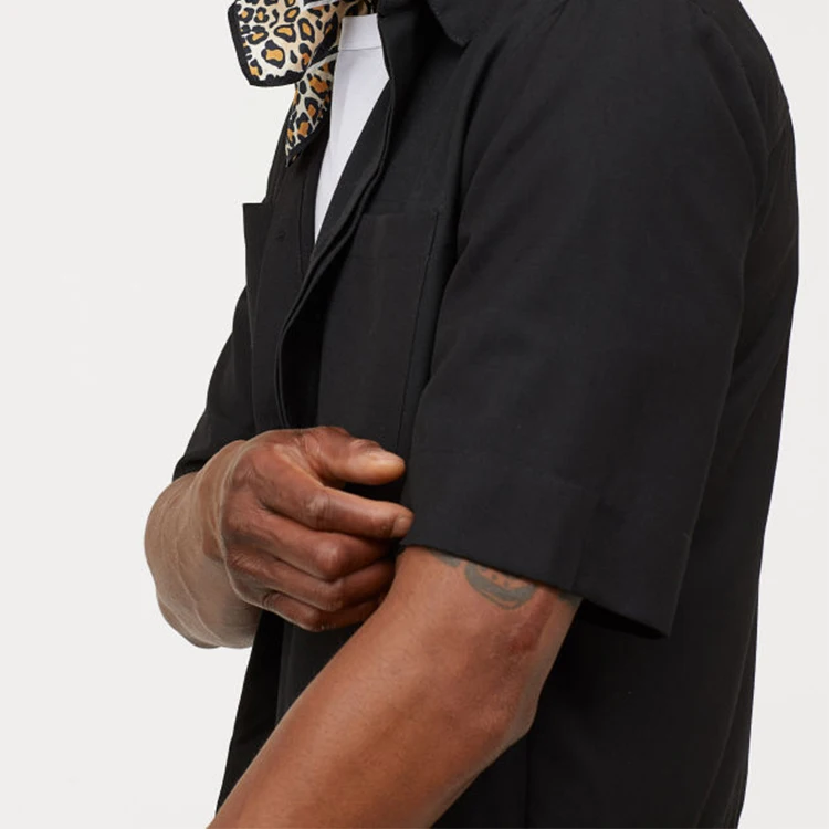 Модный комбинезон из хлопка и полиэстера для взрослых, мужской комбинезон с коротким рукавом, простая черная рабочая одежда, комбинезон для мужчин