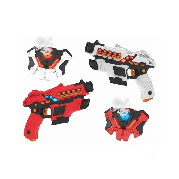 laser tag gun set Reality Gaming Kit with Guns & Vests, Unique LED Heads-Up Display, Smoke-Like Water Vapor Emitter