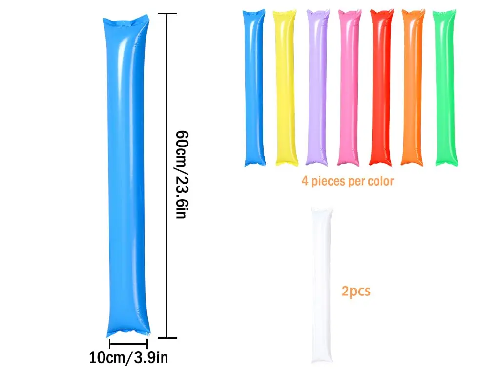 Custom Cheering Stick Balloons Bang Inflatable Sticks Thunder Red Blue Cheer Inflatable Stick Toys