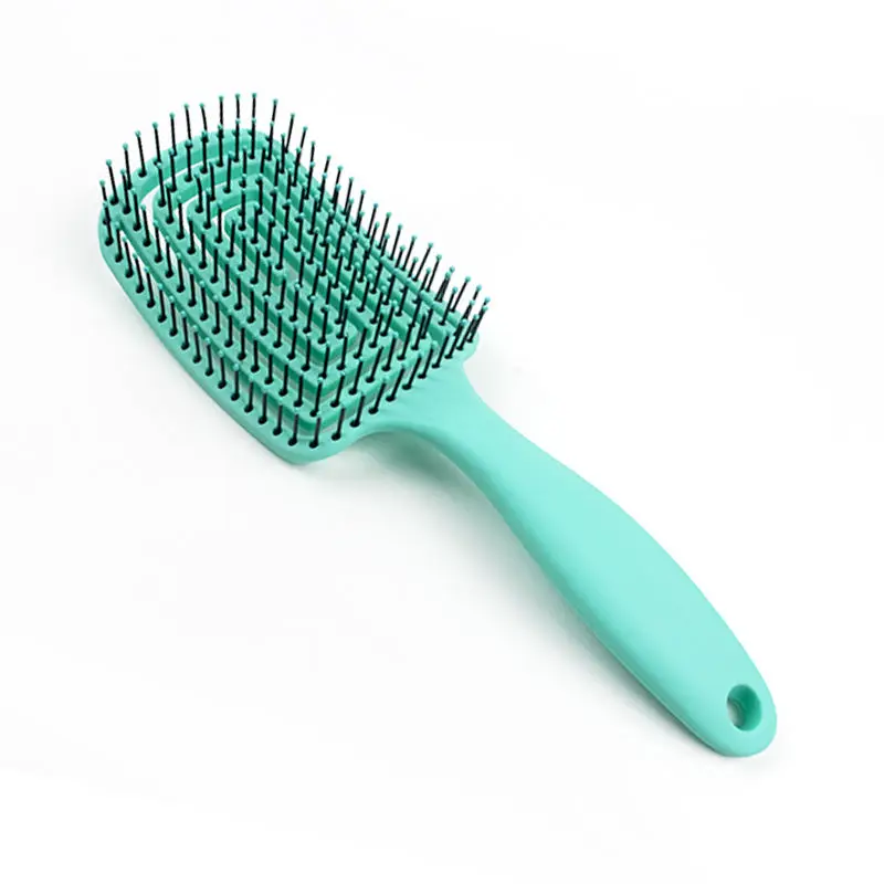 Curved Vented Detangling Hair Brush Cushion Hairbrush Vent Brushes With 6 RowBoar nylon Bristles for Women Styling Curly