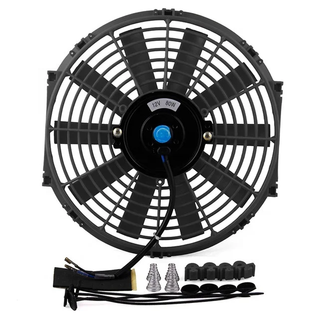 12V 12 Inch Slim Engine Fan Mounting Kit 2250  Reversible Electric Radiator Cooling Fan