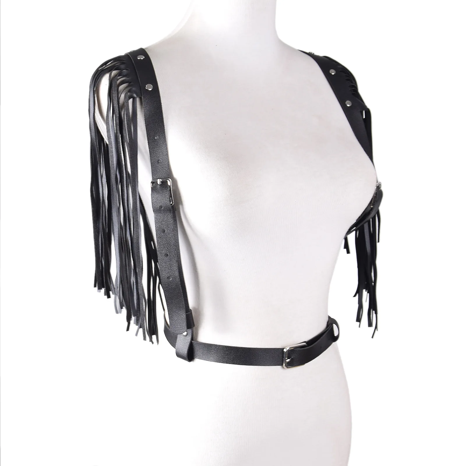 New Sexy punk fringe waist chain black belt female dance show belt
