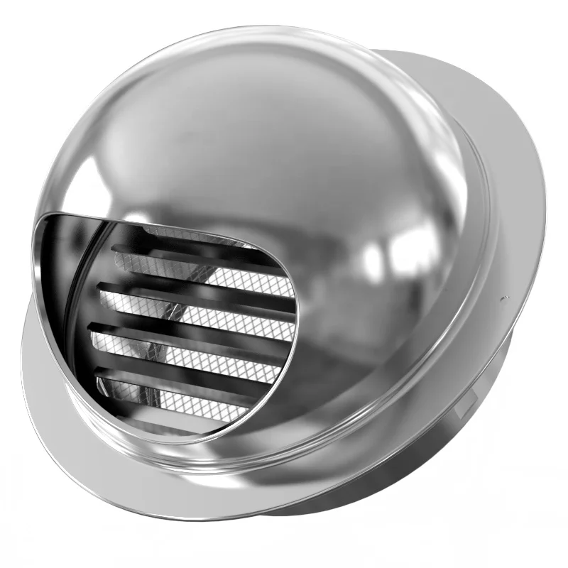 304 Thick Stainless Steel Air Vent Sphere Ventilation Grill Cover Hooded Cowl External Extractor Wall Air Outlet