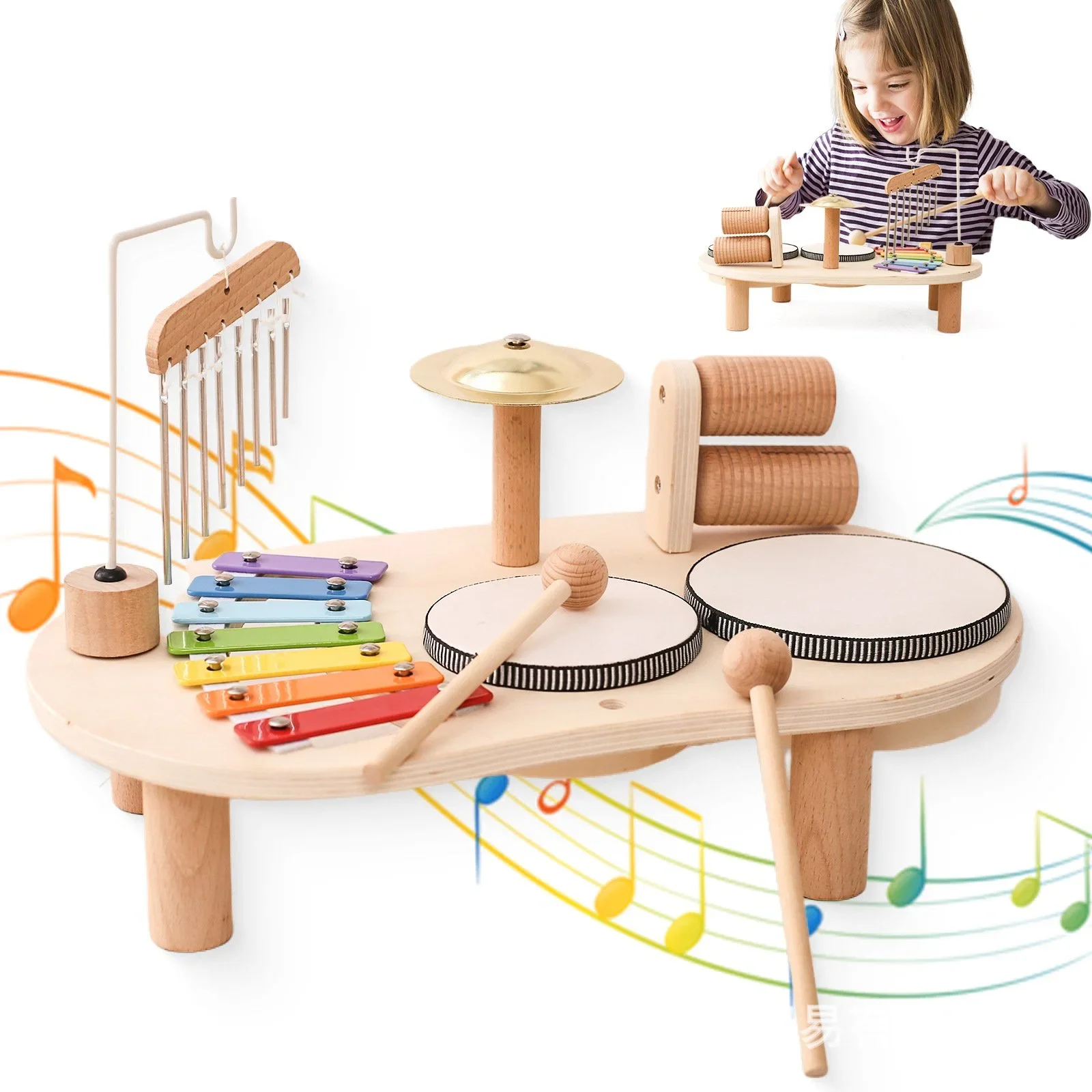 LM KIDS Multifunctional Musical Busy Board Xylophone drum percussion Toys music instruments for kids
