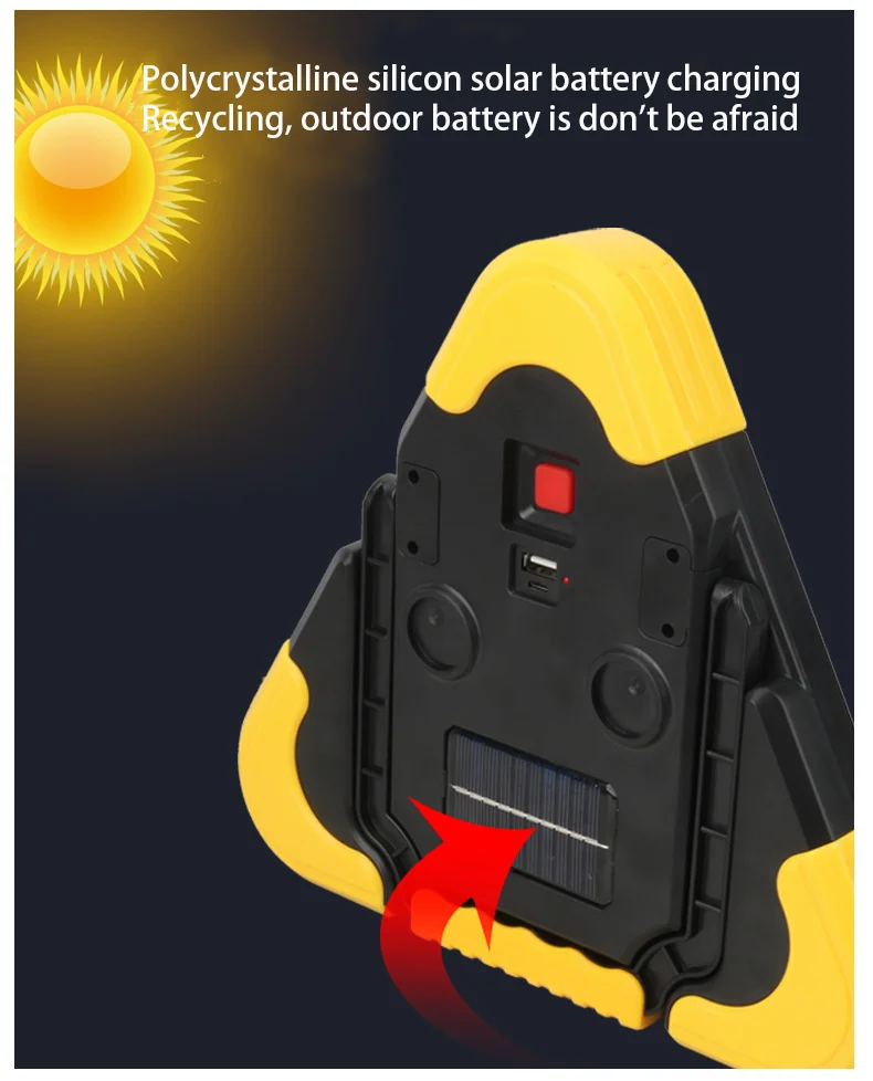 solar and usb charge flash Emergency Safety Accident Dot Stop Emergency Reflective Sign Kit Car Early Device Warning Triangle