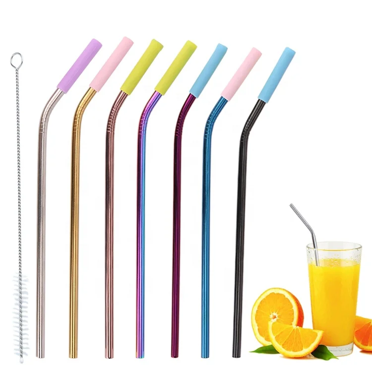 Food Grade Stainless Steel Boba Straw Eco-Friendly with Custom Logo Bent Straight Patterns 6mm 12mm Diameter Restaurants Hotels