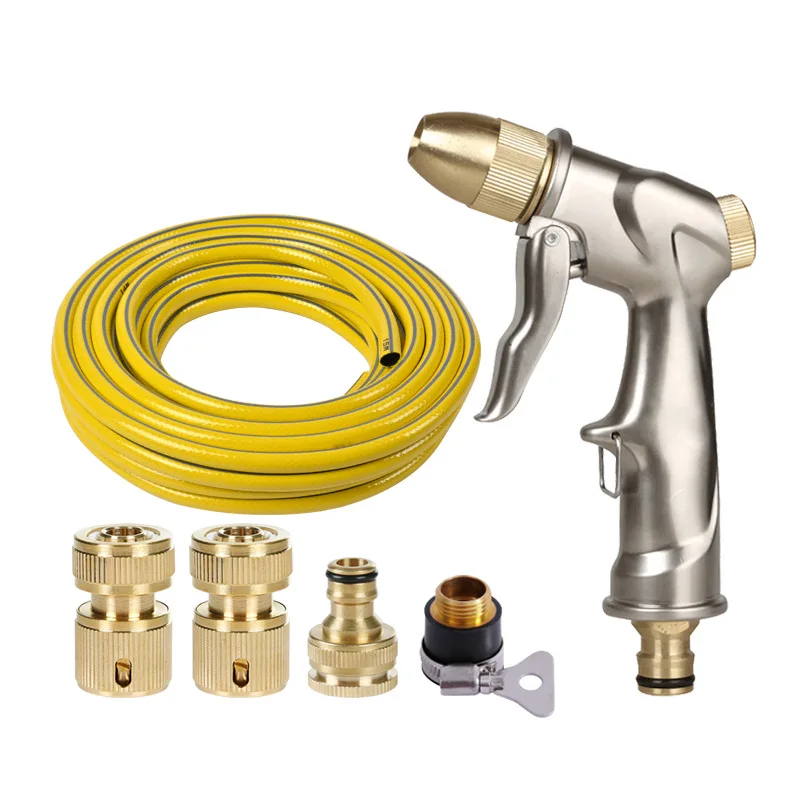 High Pressure Heavy Duty Zinc Alloy Metal Garden Hose Spray Gun with Full Brass Nozzle for Car Washing/Watering Lawn Garden