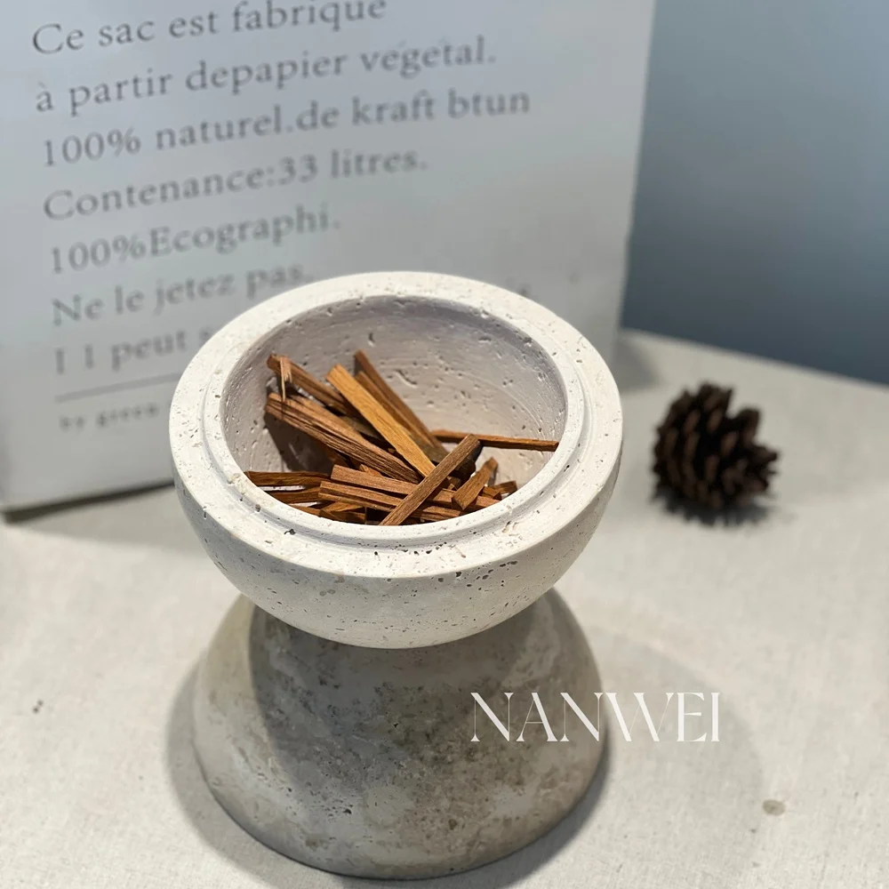 NANWEI готовый запас Натуральный Бежевый Травертин диаметр 140 мм ароматический Сферический держатель горелки