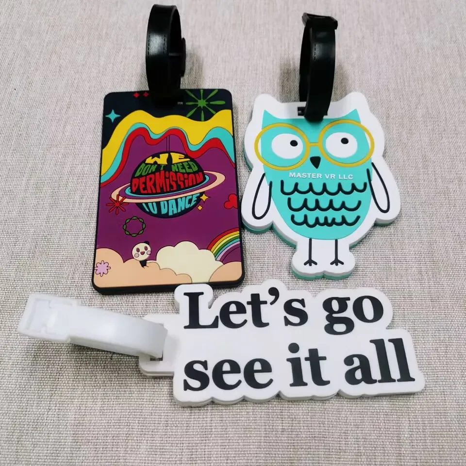 Pinsback Custom New Arrival tiger Silicone Custom PVC Baggage Tag Blank Customized Name Cartoon Soft Pvc Luggage Tags