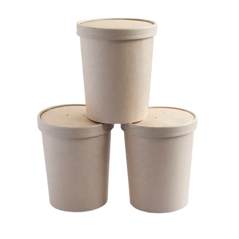 Wholesale Disposable Kraft Chinese Food Soup Container and French Fries Packaging to Takeaway Cups