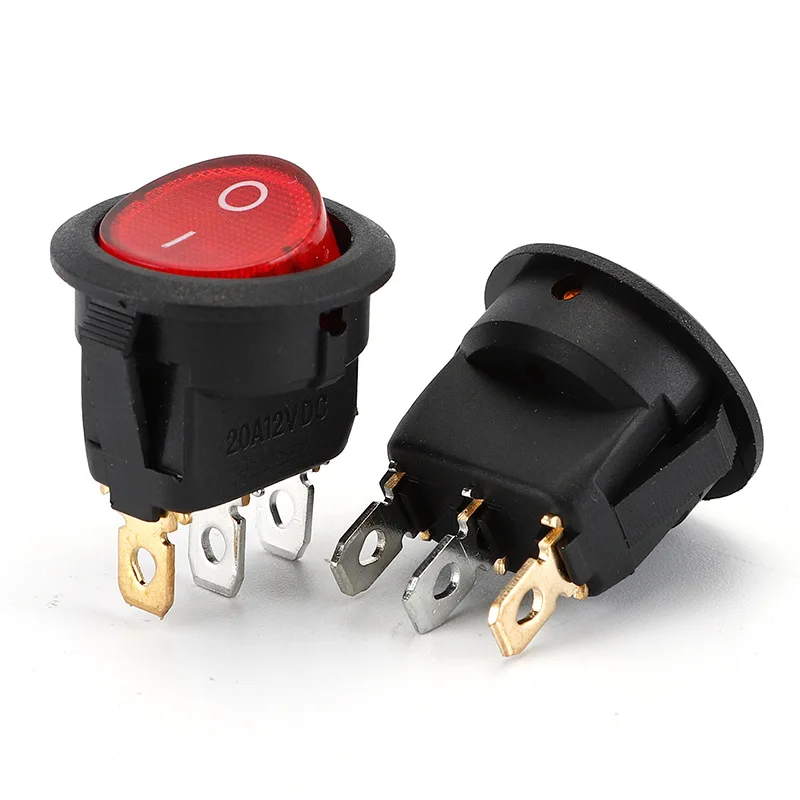 12V/20A KCD2 with Light Boat Shaped Switch LED Light  23mm Rocker Panel Power Switch