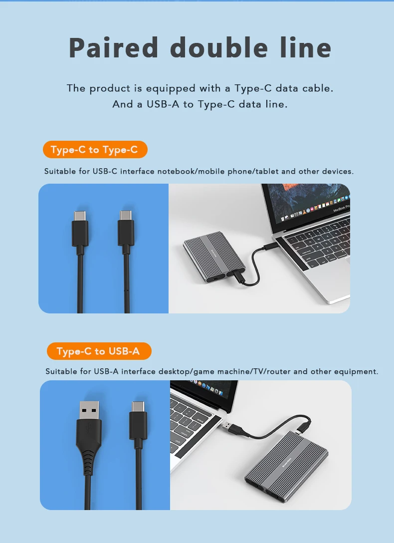New arrival aluminum screwless dual bay m.2 nvme ssd 4tb m.2 ngff msata ssd to sata 3.0 m.2 nvme case