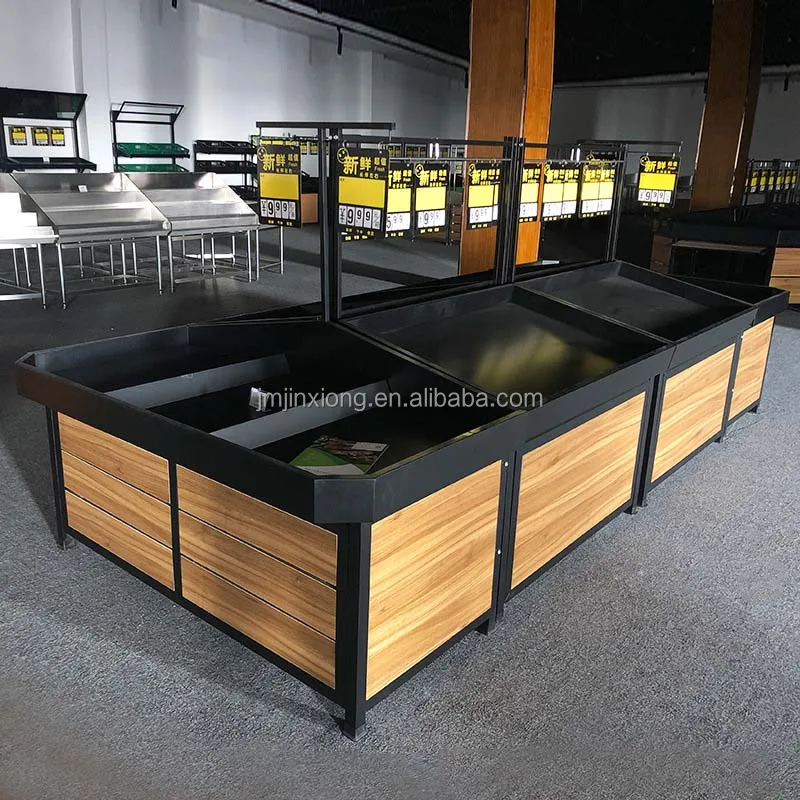 Supermarket Retail Store Shelves Wood Fruit And Vegetable Shelf Display Stand Rack For Supermarket And Fruit Shop