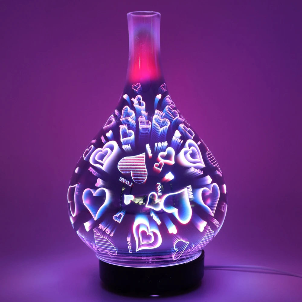 Glass Crystal Ultrasonic Aromatherapy Oils Diffuser 100ml Electric Vase Shape Aroma Diffuser