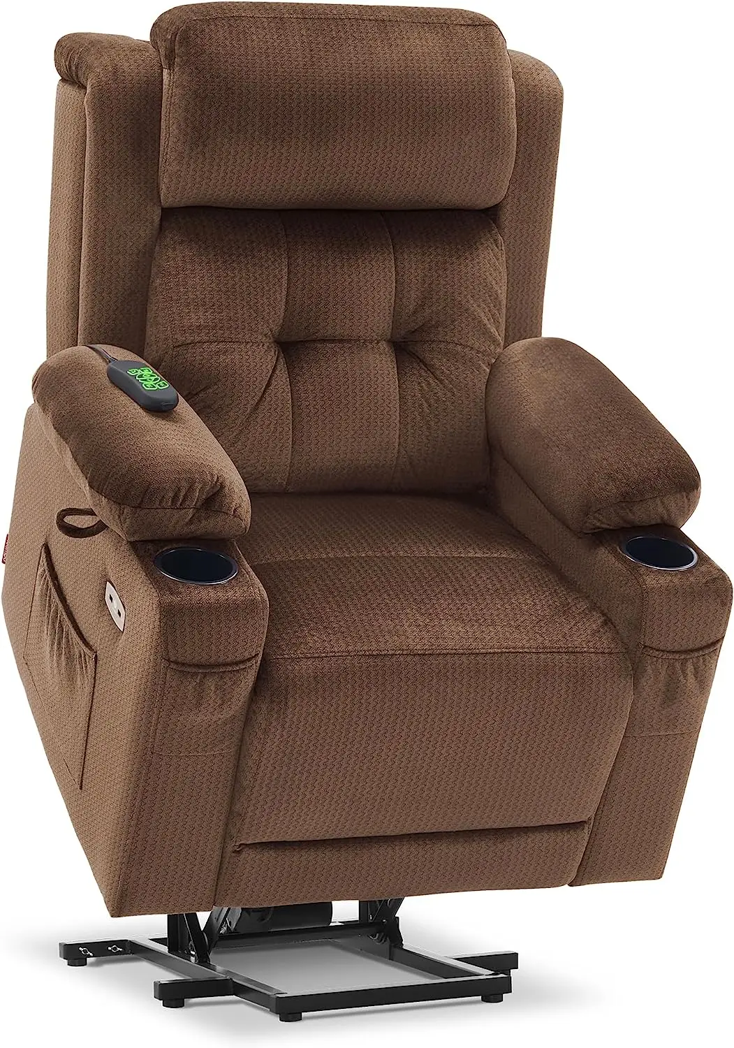 Medium Dual Motor Power Lift Recliner Chair with Massage and Heat for Elderly People, Lay Flat Power Headrest