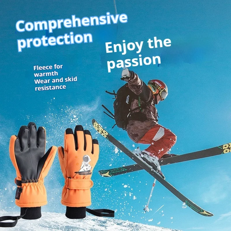 Custom High Density Durable Anti-slip Winter Ski Gloves For Children