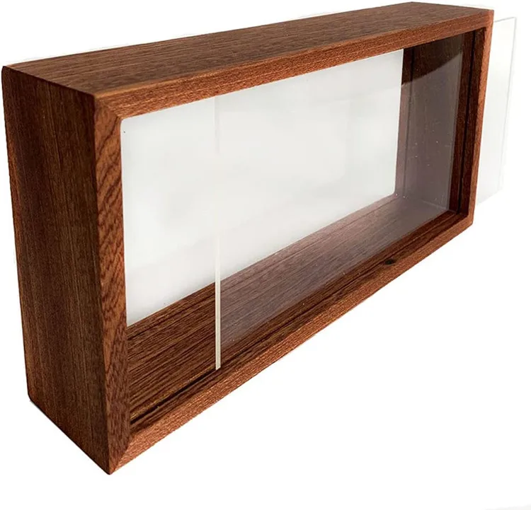 Wooden Double-Sided High-Definition Plexiglass Storage Shadow Box, DIY Display Box For Dried Flowers Handicrafts