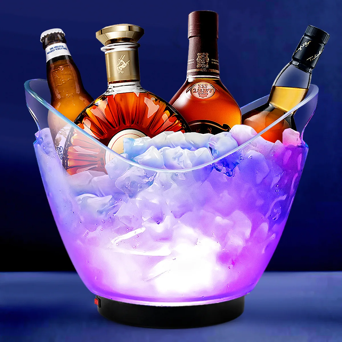 Wholesale Custom Logo Print Multiple Colors 4L/8L/12L Wine Champagne Acrylic Plastic Ice Bucket