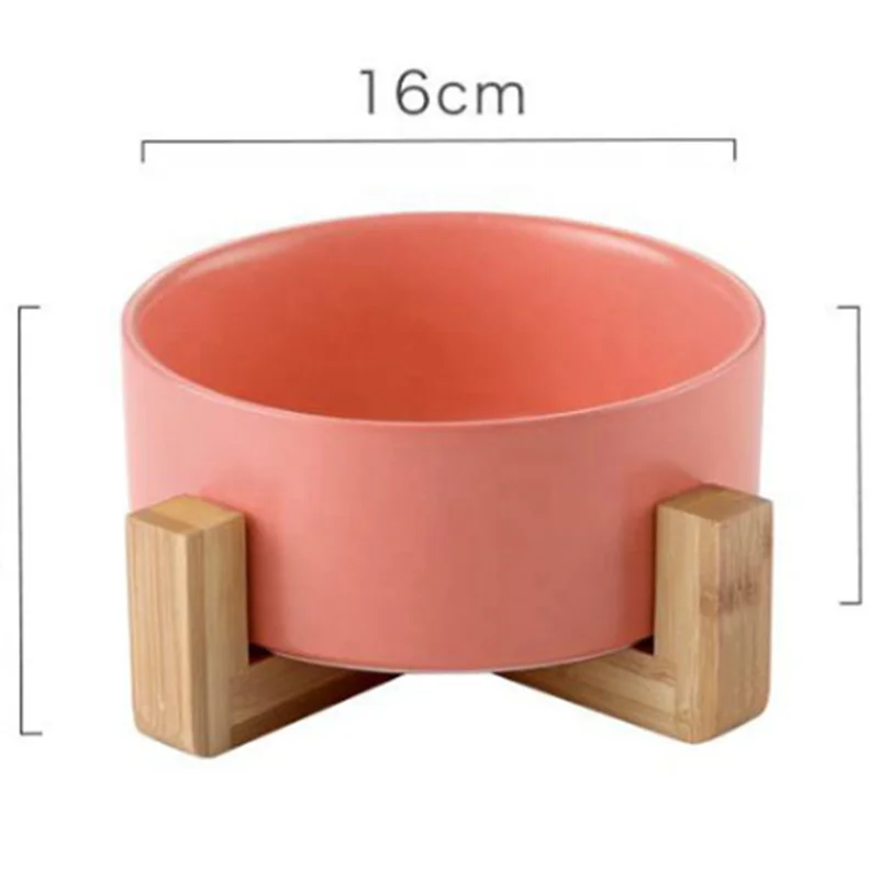 Dog Bowl Wooden Pet Stand Dogs Feeders Bowls And Ceramic Cat Food Ceramics Feeder