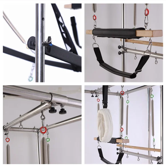 Home and studio Gym fitness 3 in 1 Cadillac white wood pilates reformer with tower