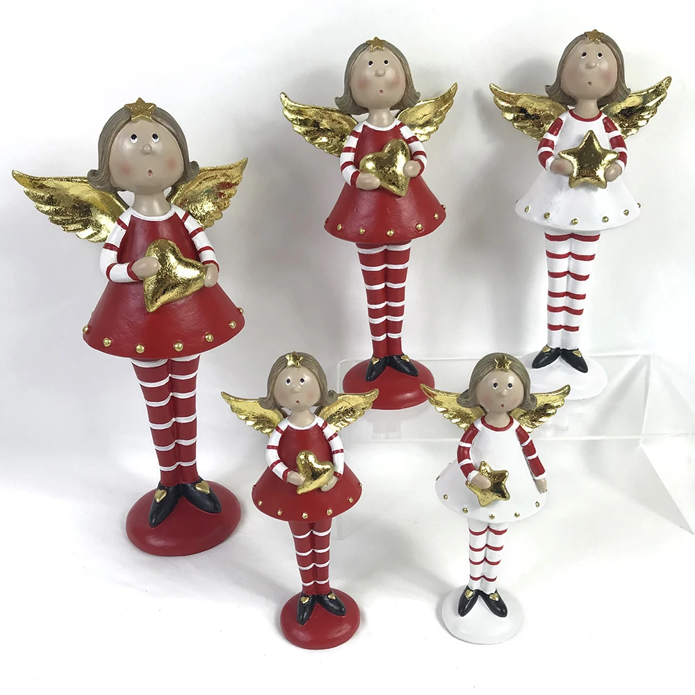 New Cute Little Resin Angel Figurine Resin Crafts Gifts Angel Handmade Sculpture Christmas Home Decorations