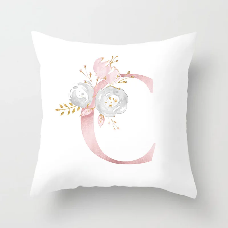 Modern simple Pink Letter Printing Throw Pillow Covers Pillowcase Home Wedding Birthday Party Decoration Cushion Covers