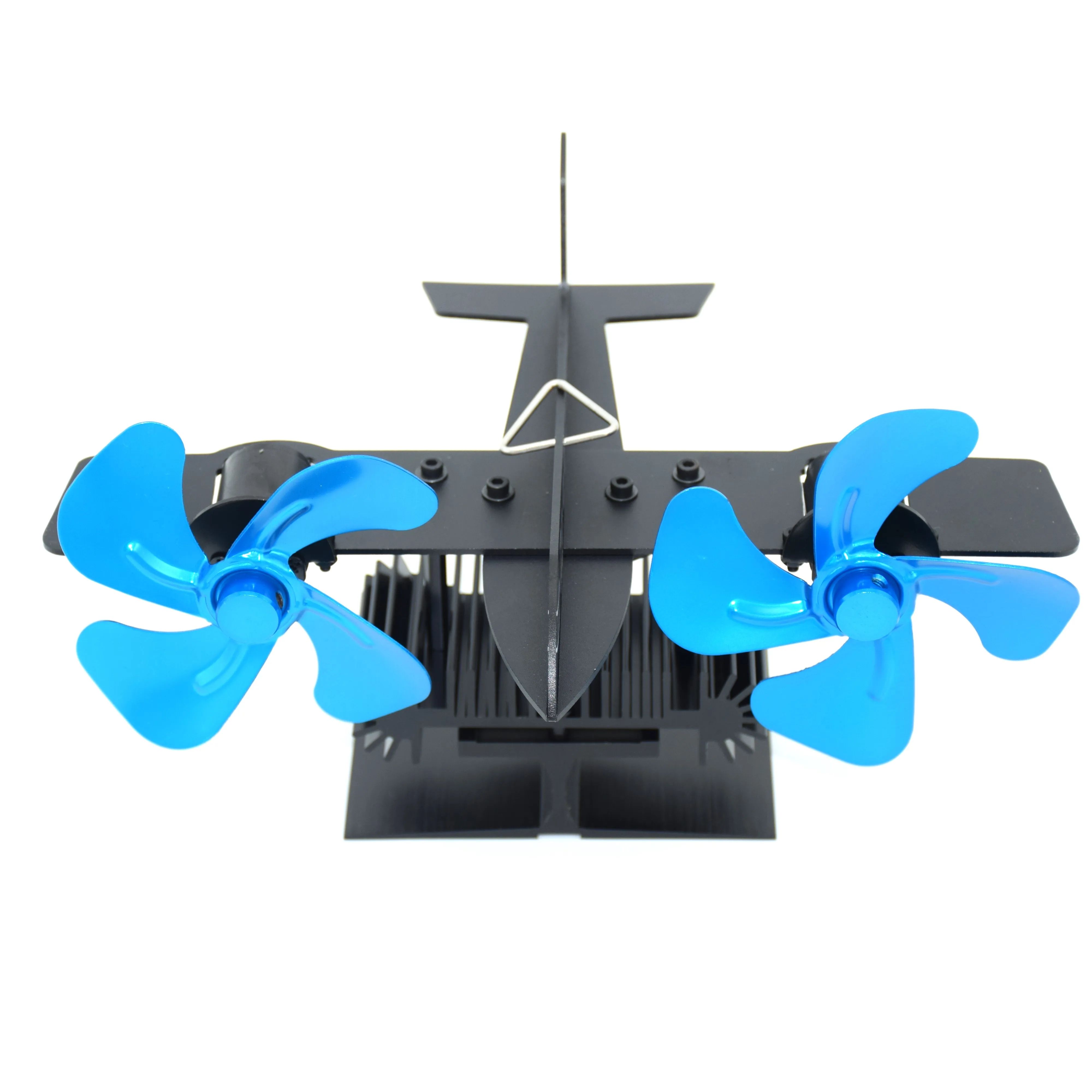 Winter Home Heater Wood Fireplace Twin Head 8 Blades Exhaust Ecofan Pellet Stove Heat Powered Fireplace Top Fan