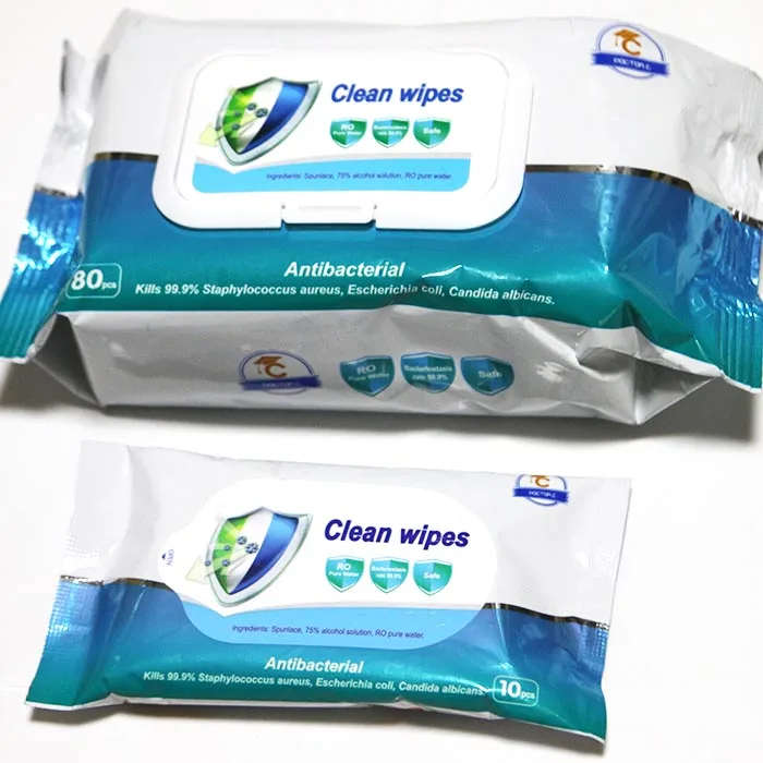 Wet Antibacterial Wipes 40pcs 75% Alcohol Effective sterilization Wet Tissues Kills 99.9% germ