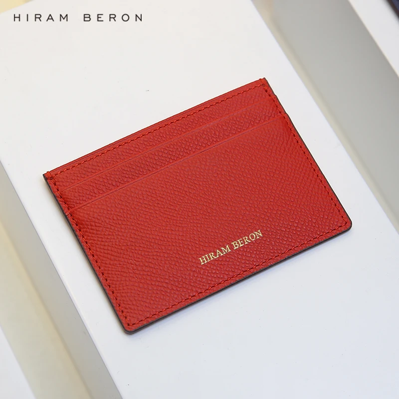 Hiram Beron Card Holder Wallet women red Italian leather dropship wholesale