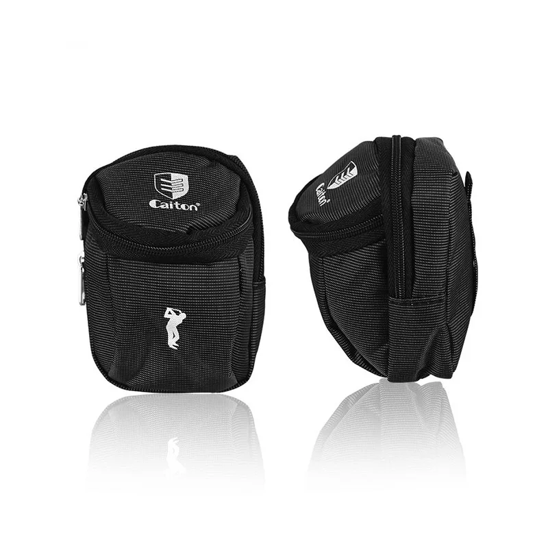Wholesale lightweight Nylon Polyester golf ball pouch customized small waterproof printed logo mini golf ball bags