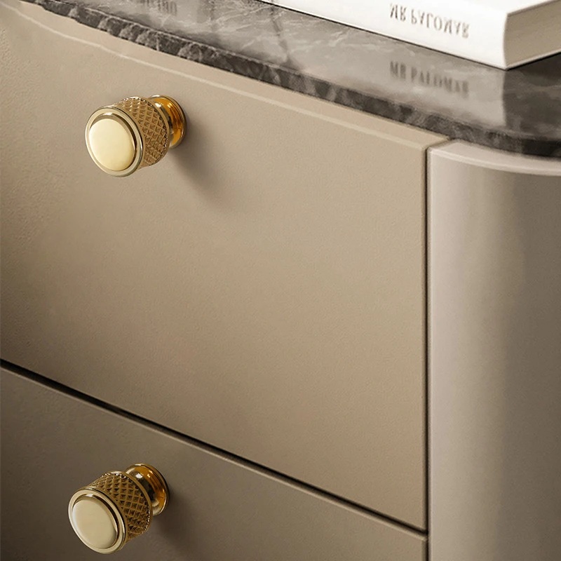 AIMINO RTS Brass Knurled Handle Solid Cupboard Cabinet Brass Gold Knurled Pull Handle And Knobs