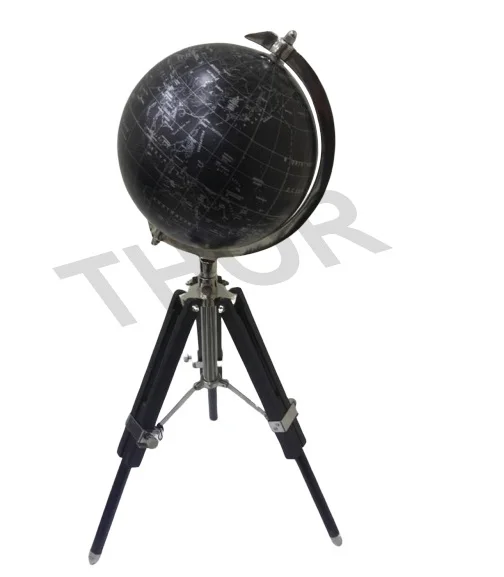 
Authentic Retro World Globe With Table Tripod Stand Nautical Globe 