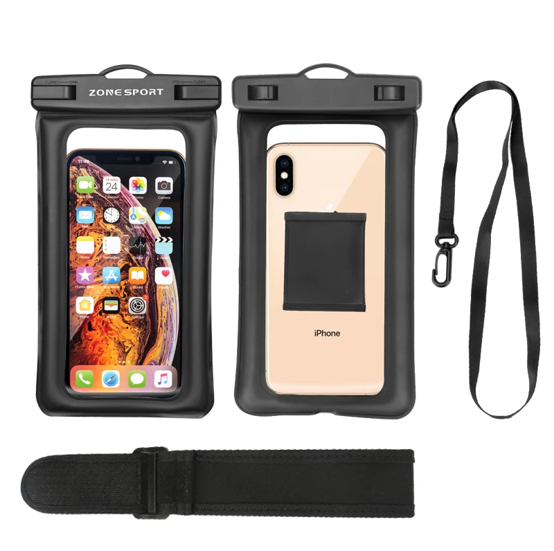 Hot-Selling TPU  Water Proof Mobile Phone Pouch Case Running Armband Waterproof Phone Bag with Lanyard