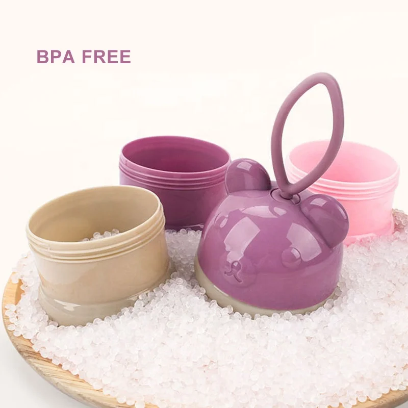 Cute Portable Travel Milk Powder Container 3 Layers Infant Formula Milk Baby Food Baby Milk Powder Dispenser