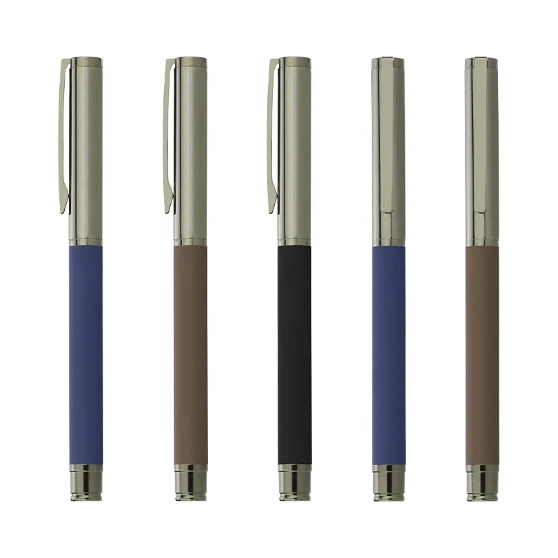 Rubber spray metal pen for wholesale promotional business gift pen customise logo