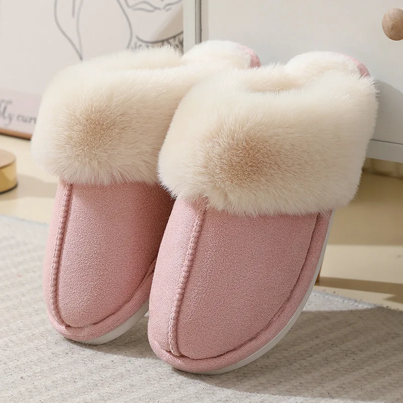 2023 New Lovers Cotton Warm Plush Fuzzy House Winter Home Fluffy Fashion Fur Slippers