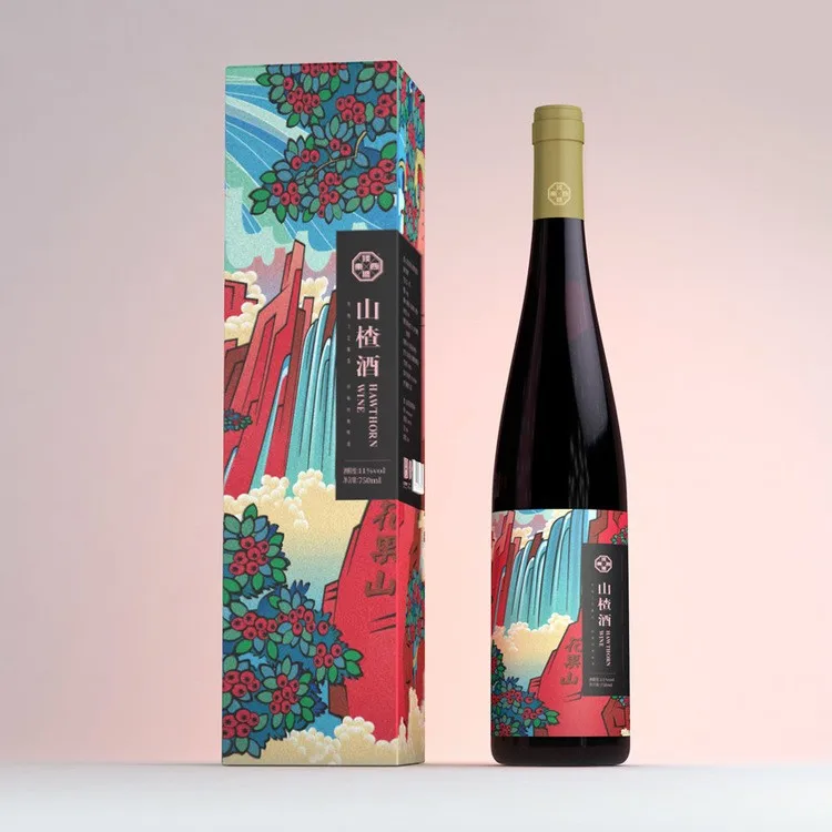 Customized Printed Wholesale large Red Wine Glass Beer Bottle Gift Paper Packaging Package Boxes