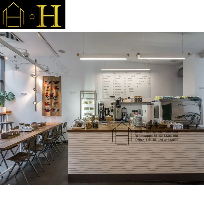 Custom Fancy Ice Cream Bubble Tea Juice Shop Interior Design display Cabinet Coffee Bar Interior Counter Furniture