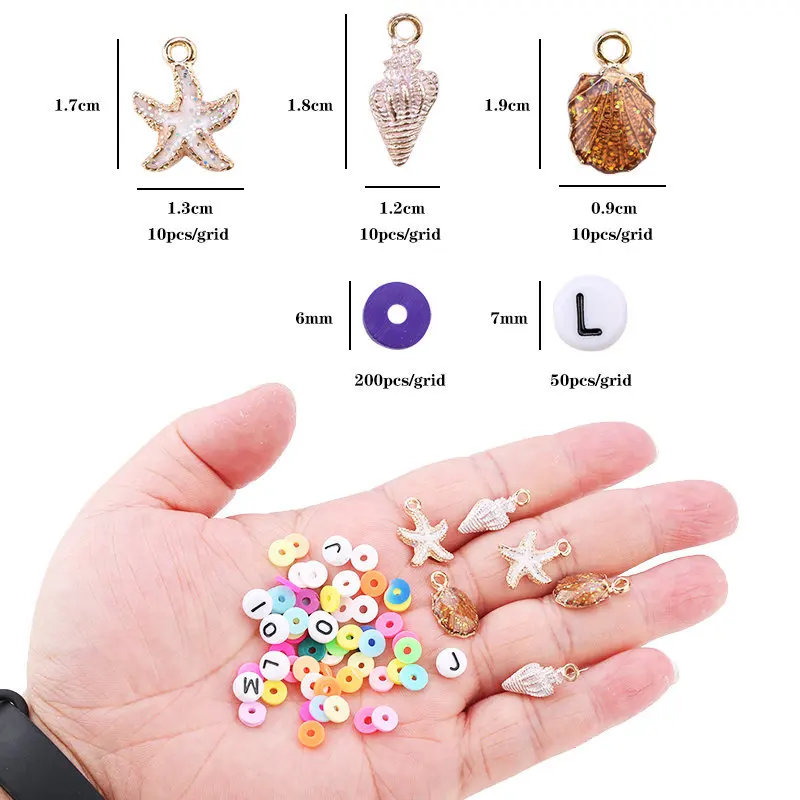 Wholesale DIY Mixed Colorful Polymer Clay Beads Kits For Charm Jewelry Findings Box Kit Bracelet Necklace
